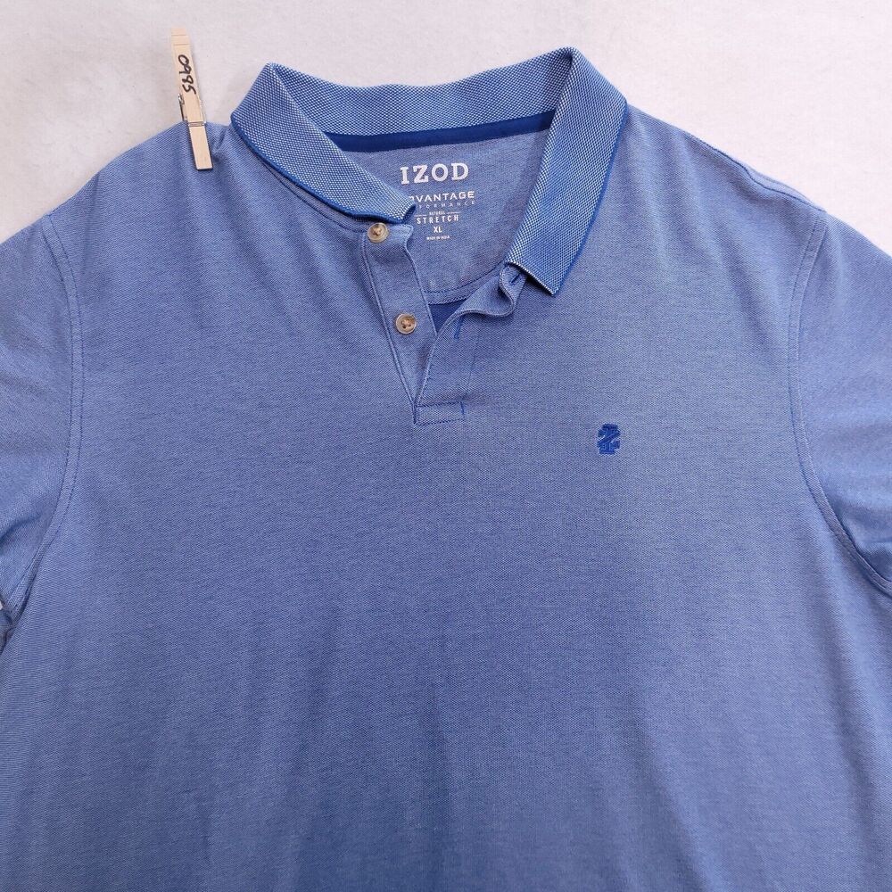 IZOD Advantage Performance Pullover Casual Polo Shirt Adult Mens Size XL Blue